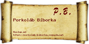 Porkoláb Bíborka névjegykártya