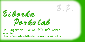 biborka porkolab business card